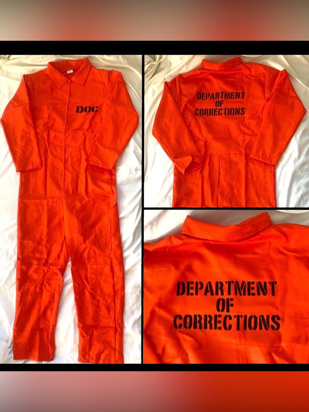 Spirit Halloween DOC Department of Corrections Prisoner Jumpsuit  Small/Medium